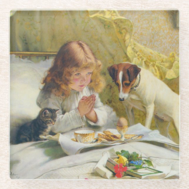 Vintage Charles Burton Barber Suspense Glass Coaster (Front)