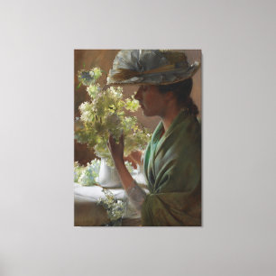 Vintage Charles Courtney Curran Lady with a Bouque Canvas Print