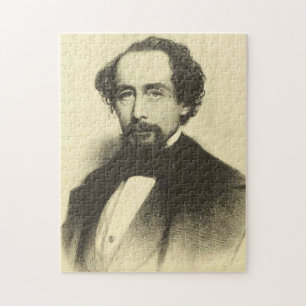Vintage Charles Dickens Portrait Jigsaw Puzzle