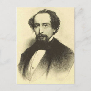 Vintage Charles Dickens Portrait Postcard
