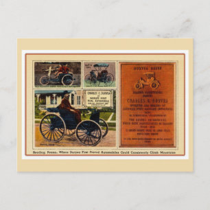 Vintage Charles Duryea world's first automobile Postcard
