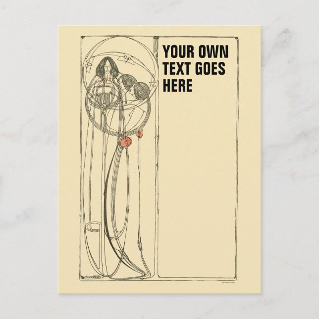 Vintage Charles Rennie Mackintosh Template Postcard (Front)