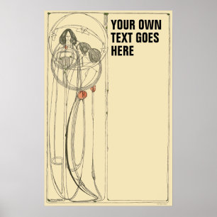Vintage Charles Rennie Mackintosh Template Poster