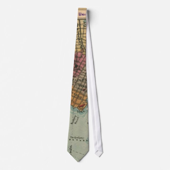 Vintage Charleston SC Civil War Map (1865) Tie (Front)