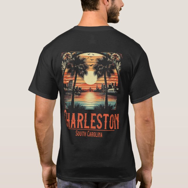 Vintage Charleston South Carolina Sunset T-Shirt (Back)