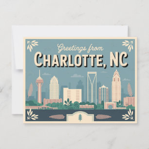Vintage Charlotte Postcard   Greetings from
