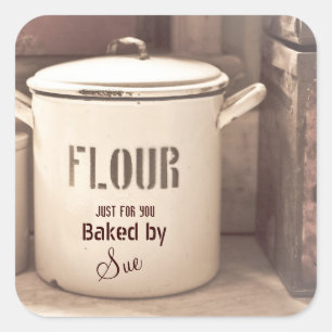 Vintage Charm Baked by YOU Stickers