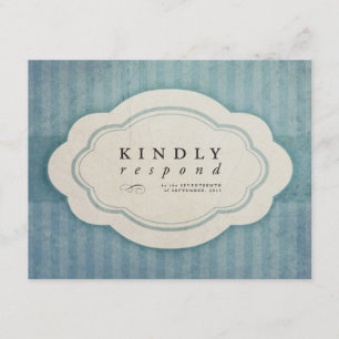 Vintage Charm Blue Wedding Response Cards