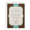 Vintage Charm Brown Blue Wedding Invites