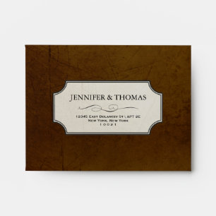 Vintage Charm Chocolate & Pink RSVP A2 Envelope