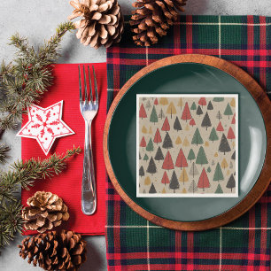 Vintage Charm: Christmas Tree Pattern Napkin