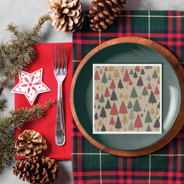 Vintage Charm: Christmas Tree Pattern Napkin (Creator Uploaded)