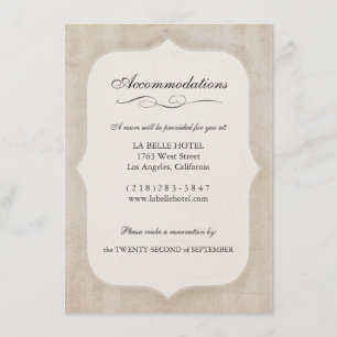 Vintage Charm Cream Monogram Wedding Enclosure Card