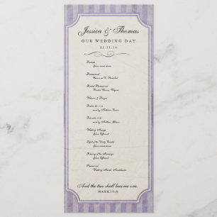 Vintage Charm Custom Lilac Purple Wedding Program Programme