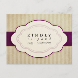 Vintage Charm Ivory & Aubergine Response Cards