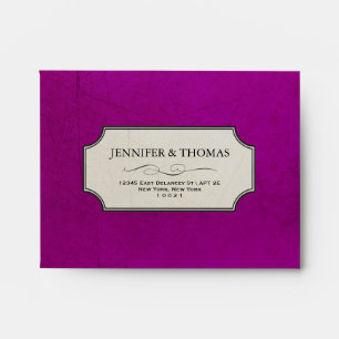 Vintage Charm Ivory & Aubergine RSVP A2 Envelope
