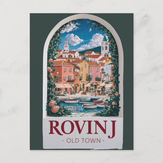 Vintage Charm: Old Tower of Rovinj Postcard (Front)