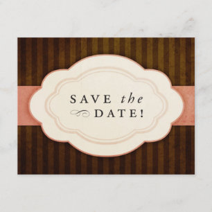 Vintage Charm Pink and Chocolate Save the Dates Date