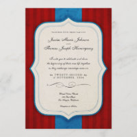 Vintage Charm Red & Blue Monogram Wedding