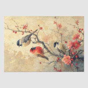 Vintage Charming Birds in Blossom Tissue Paper