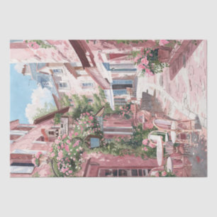 Vintage Charming French Café Alleyway Tissue Paper