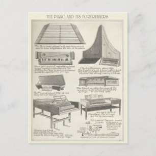 Vintage Chart of the Piano and it's Forerunners Postcard