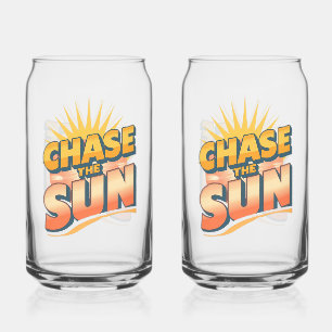 Vintage "Chase the Sun" Positive Energy Can Glass