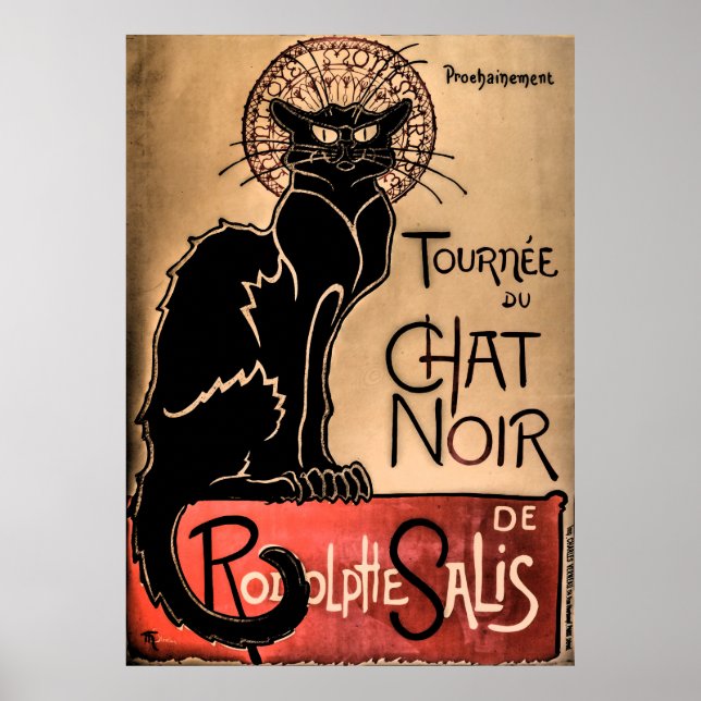 Vintage Chat Noir - Black Cat Poster (Front)