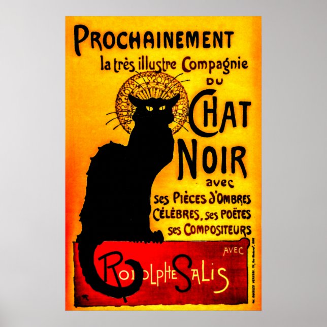 Vintage Chat Noir - Black Cat Poster (Front)