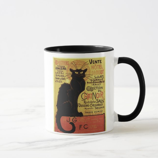 Vintage Chat Noir, Vente Hôtel Drouot Steinlen Mug (Right)