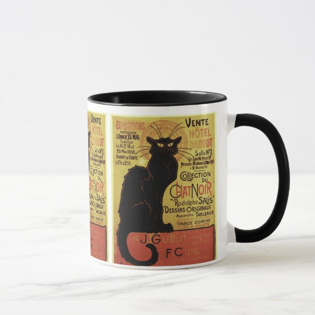 Vintage Chat Noir, Vente Hôtel Drouot Steinlen Mug (Right)
