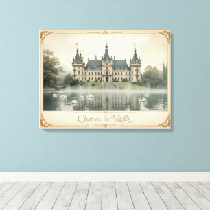 Vintage Château de Vizille France Landscape Art Canvas Print