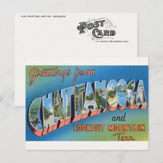 Vintage Chattanooga, TN and Signal Mtn. Postcard
