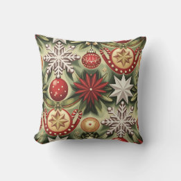 Vintage Cheer Christmas Pattern  Cushion
