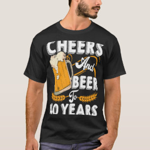 Vintage Cheers And Beers To 40 Years  40th Birthda T-Shirt
