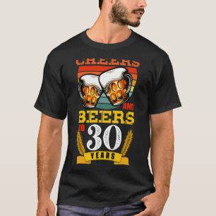 Vintage Cheers And Beers To my 30 Year Old 30th Bi T-Shirt