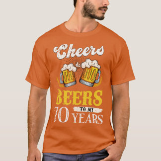 Vintage Cheers And Beers To My 70 Years Birthday T-Shirt