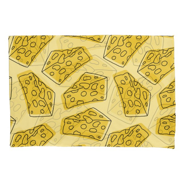 Vintage Cheese Yellow Background Seamless Pillowcase (Front)