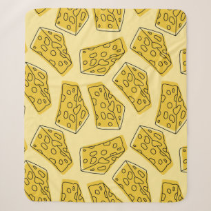 Vintage Cheese Yellow Background Seamless Sherpa Blanket