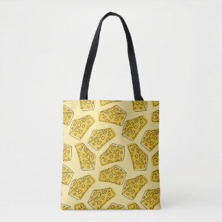 Vintage Cheese Yellow Background Seamless Tote Bag