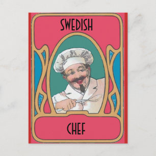 Vintage Chef, edit text Postcard