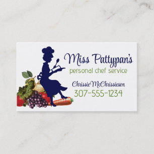 Vintage chef silhouette baking cooking biz cards