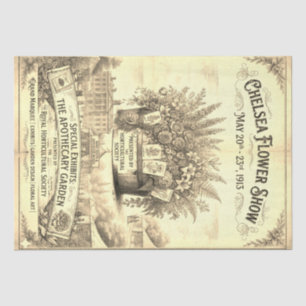 Vintage Chelsea Flower Show Decoupage Apothecary Tissue Paper