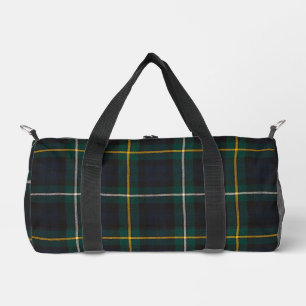 Vintage chequered green yellow blue gym men's  duffle bag