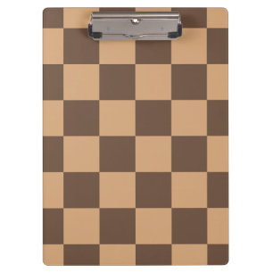 Vintage Chequered in Warm Browns Clipboard