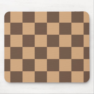 Vintage Chequered in Warm Browns Mouse Mat