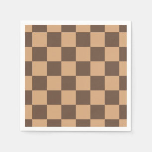 Vintage Chequered in Warm Browns Napkin