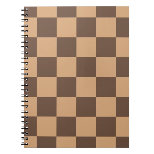 Vintage Chequered in Warm Browns Notebook (Front)