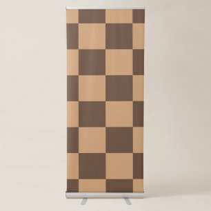 Vintage Chequered in Warm Browns Retractable Banner