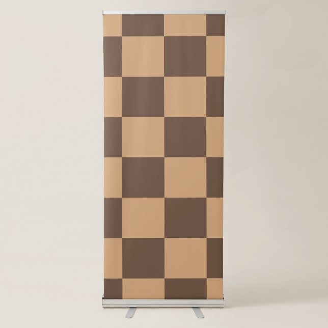 Vintage Chequered in Warm Browns Retractable Banner (Front)